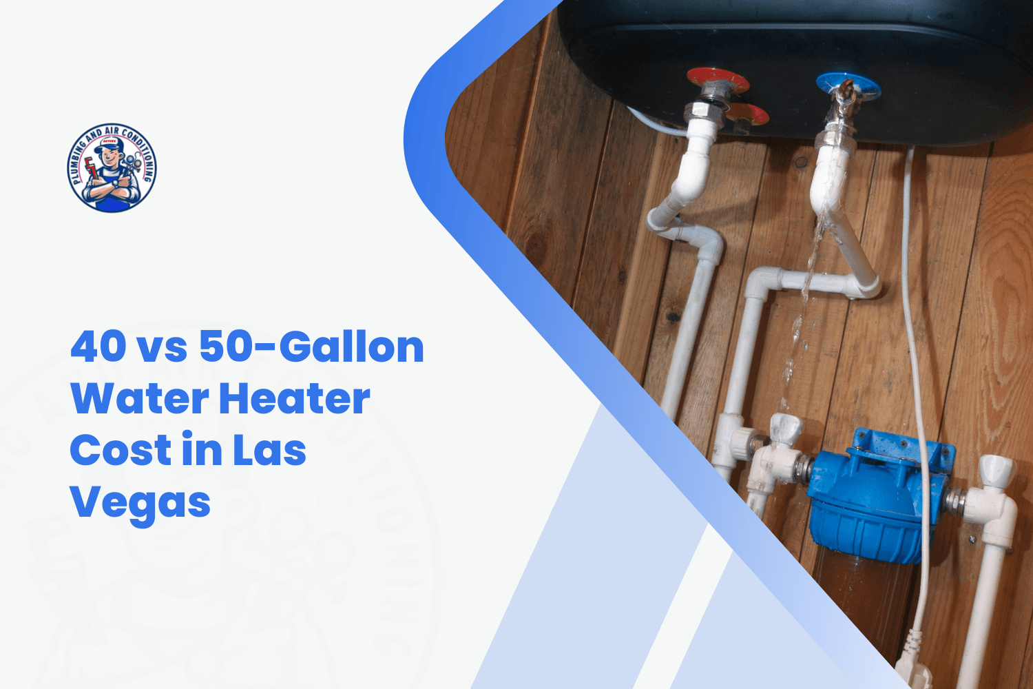 Water heater pipes and valves installed on wooden floor in Las Vegas home