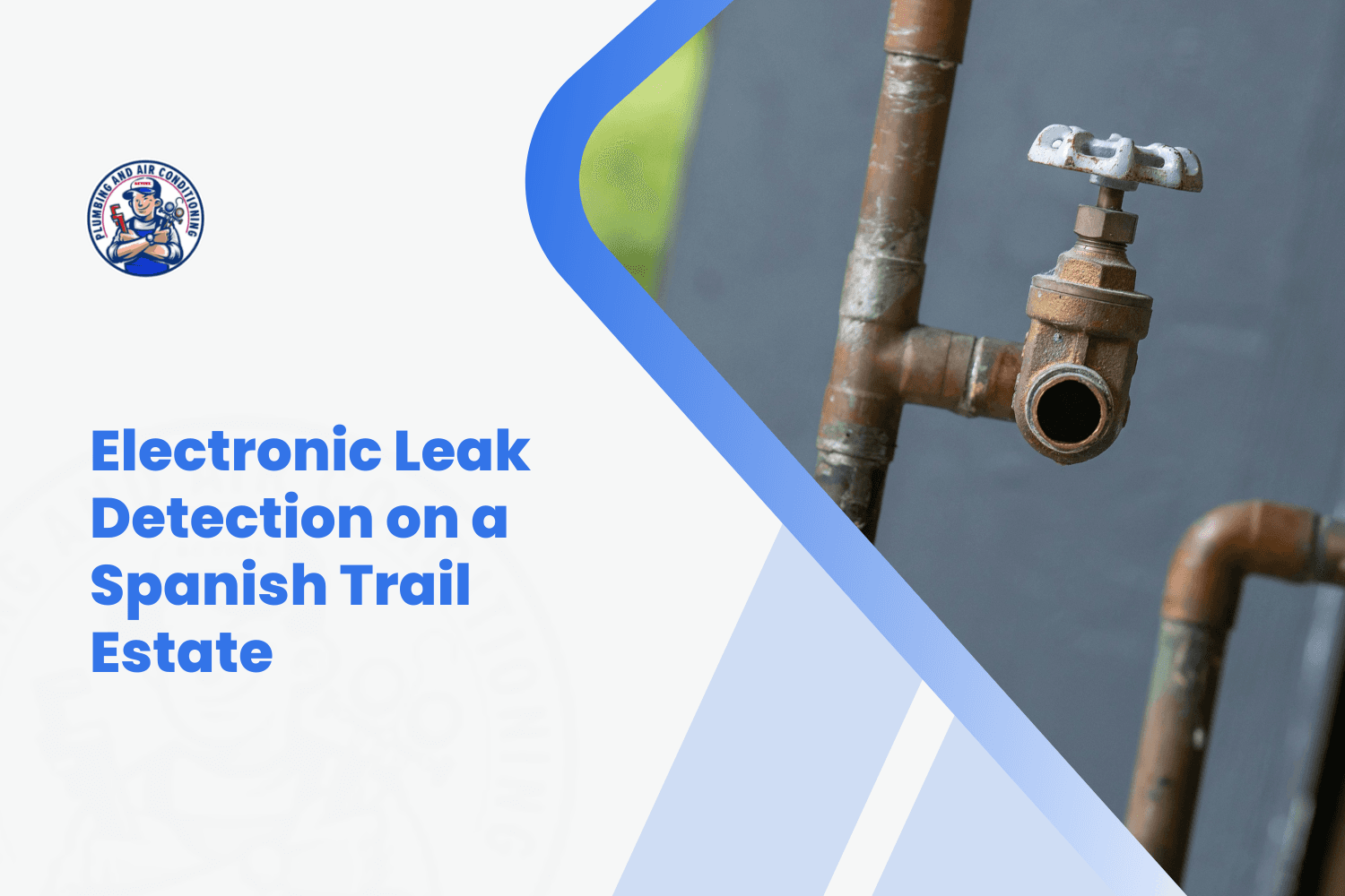 Corroded copper pipes with brass gate valve for electronic leak detection service