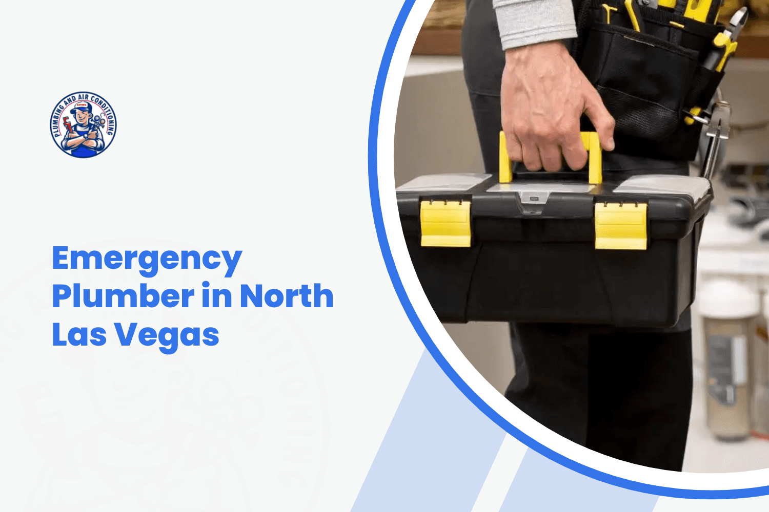 Emergency plumber in North Las Vegas carrying black and yellow toolbox to job site