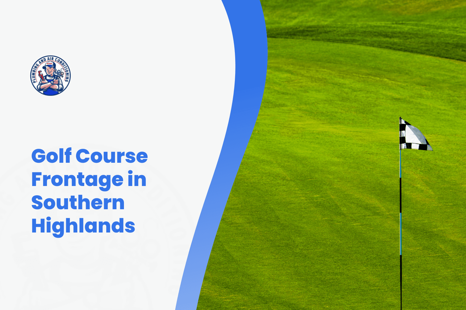 Lush green Southern Highlands golf course putting green with checkered flag pin