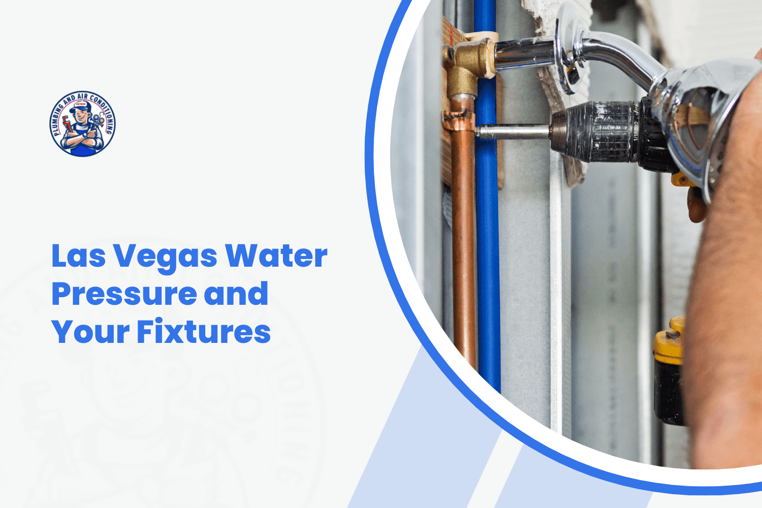 Plumber installing copper pipes and chrome fixtures to manage high water pressure