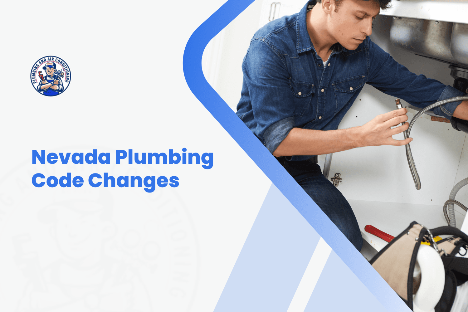 Plumber working under kitchen sink inspecting pipes for Nevada plumbing code compliance