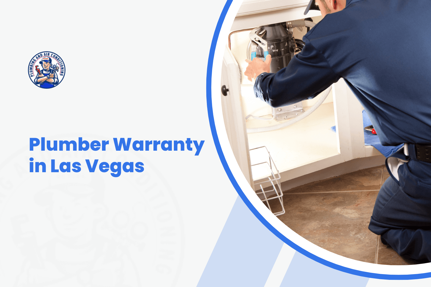 Las Vegas plumber installing garbage disposal under kitchen sink with warranty service