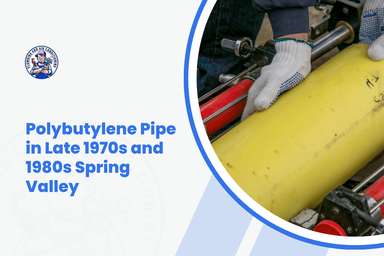 Worker in gloves handling yellow polybutylene pipe on industrial manufacturing equipment