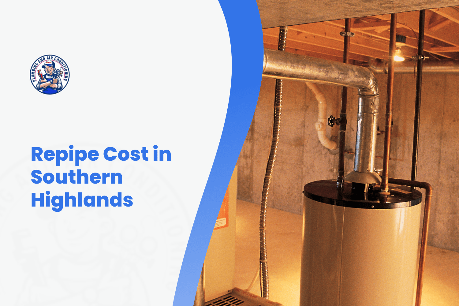 Water heater with copper pipes and plumbing in Southern Highlands basement repipe