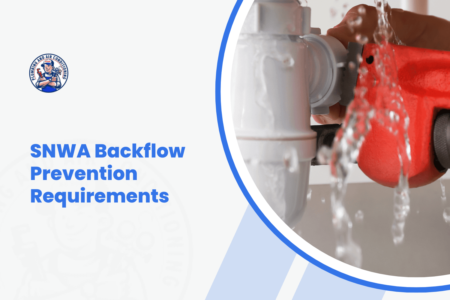 Plumber using red pipe wrench on leaking PVC pipes for backflow prevention